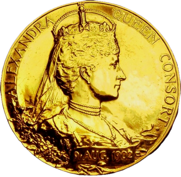 1902 Coronation gilt-bronze medal boxed E1871a BHM 3737