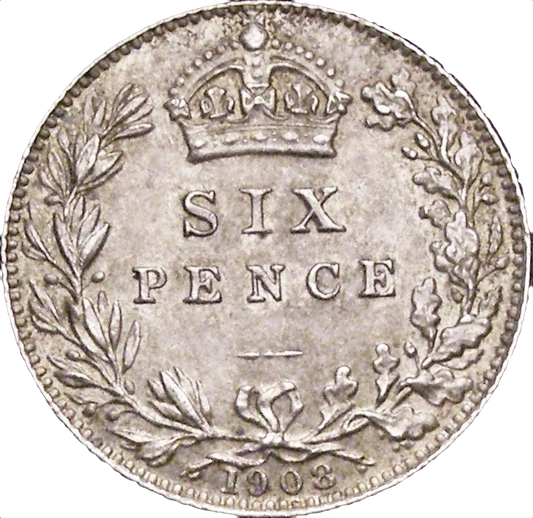 1908 Sixpence S3983 ESC 3604 Rare UNC