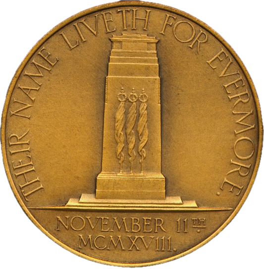 1928 10th Anniversary of the Armistice 732mm bronze medal in box E2008b BHM 4132