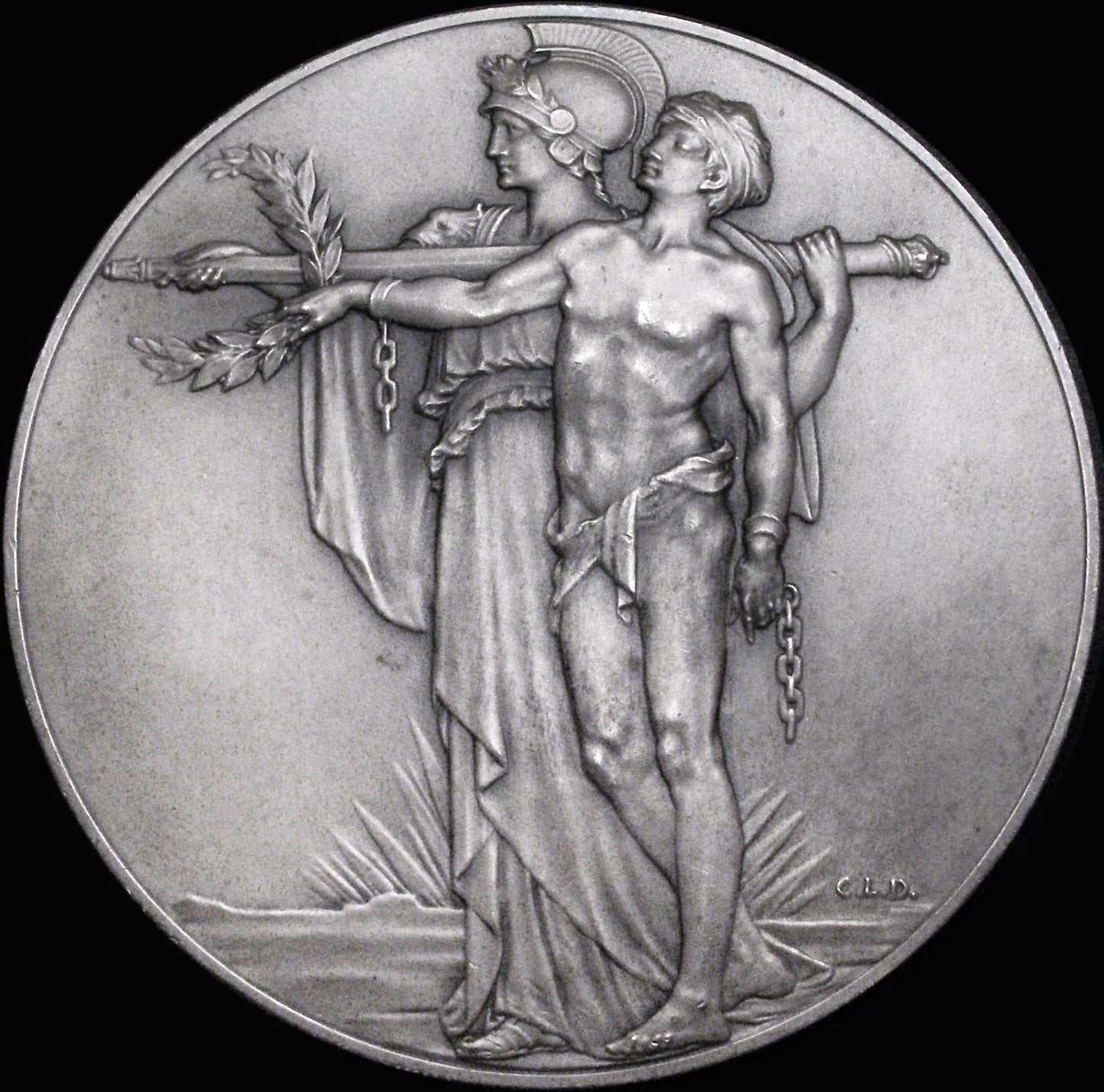 1928 10th Anniversary of the Armistice 76mm silver medal E2008a BHM 4132