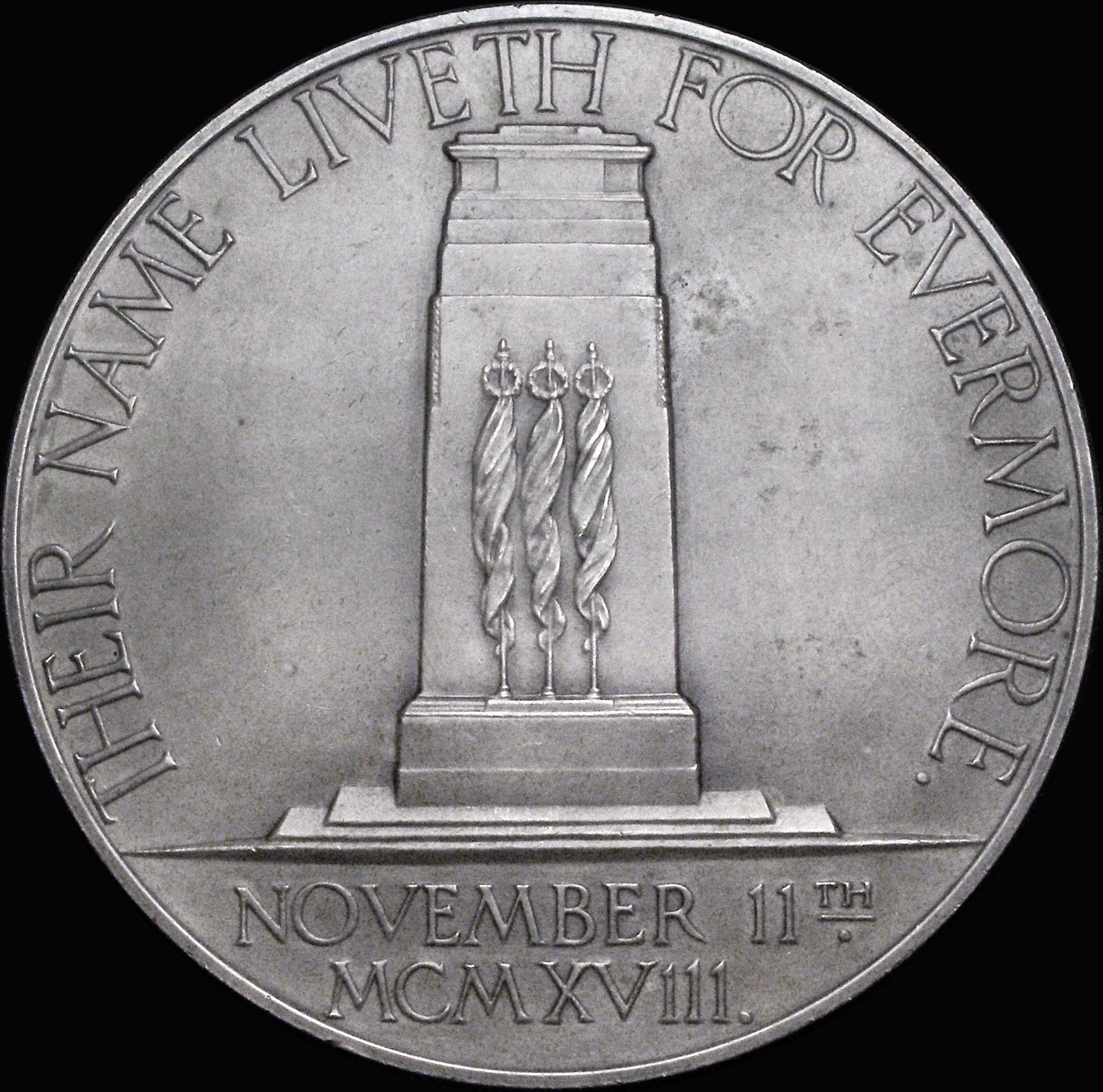 1928 10th Anniversary of the Armistice 76mm silver medal E2008a BHM 4132