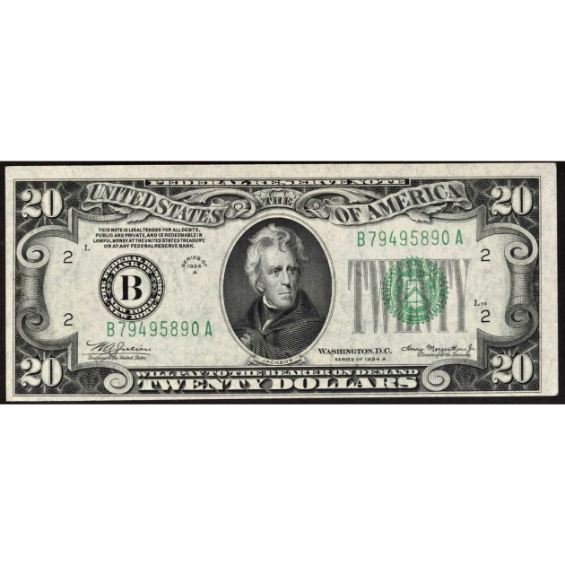 USA P.431Da 1934A Federal Reserve $20 UNC