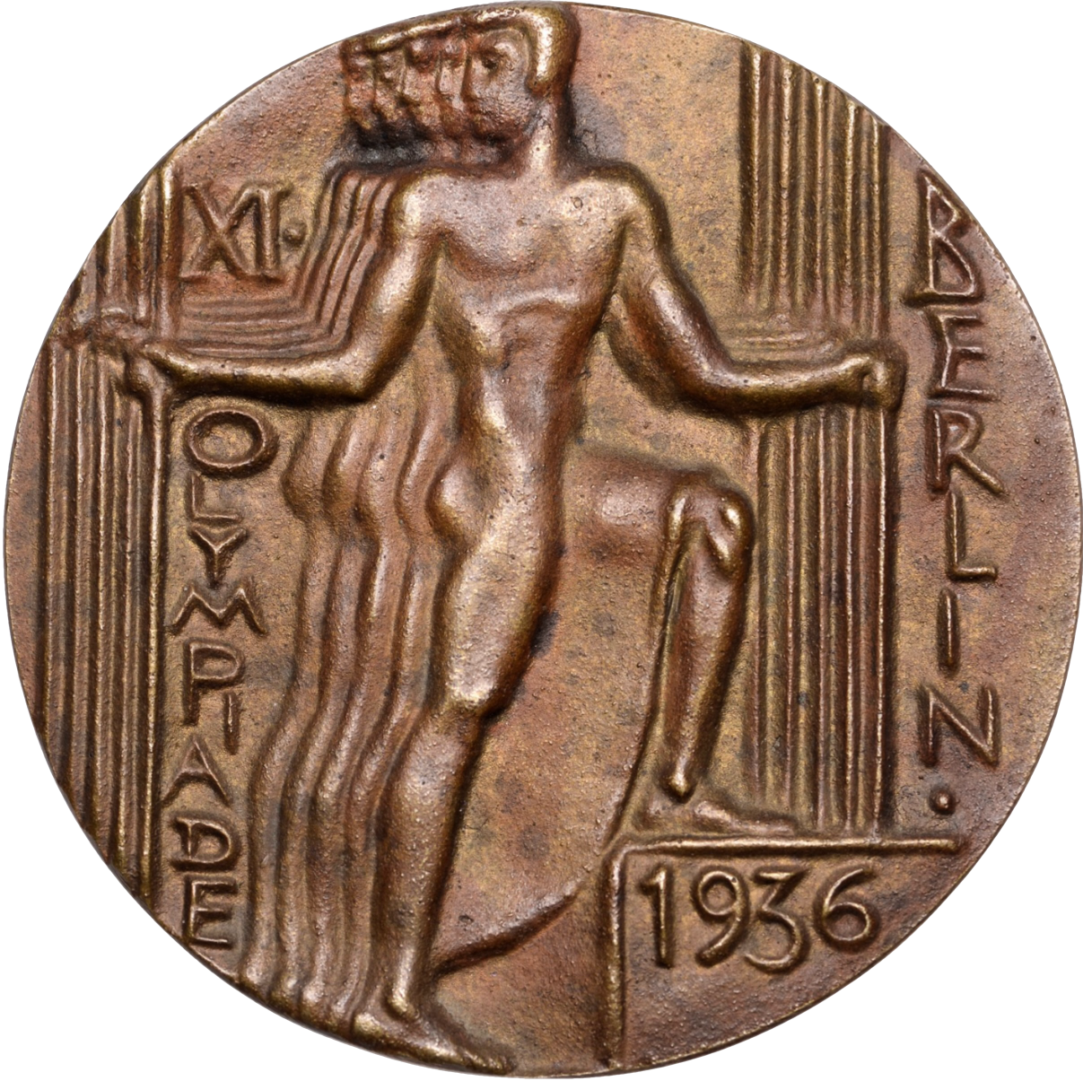 1936 GERMANY Olympic Games Berlin 70 mm bronze Participants Medal