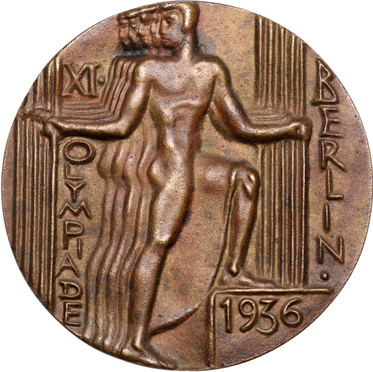 1936 GERMANY Olympic Games Berlin 70 mm bronze Participants Medal