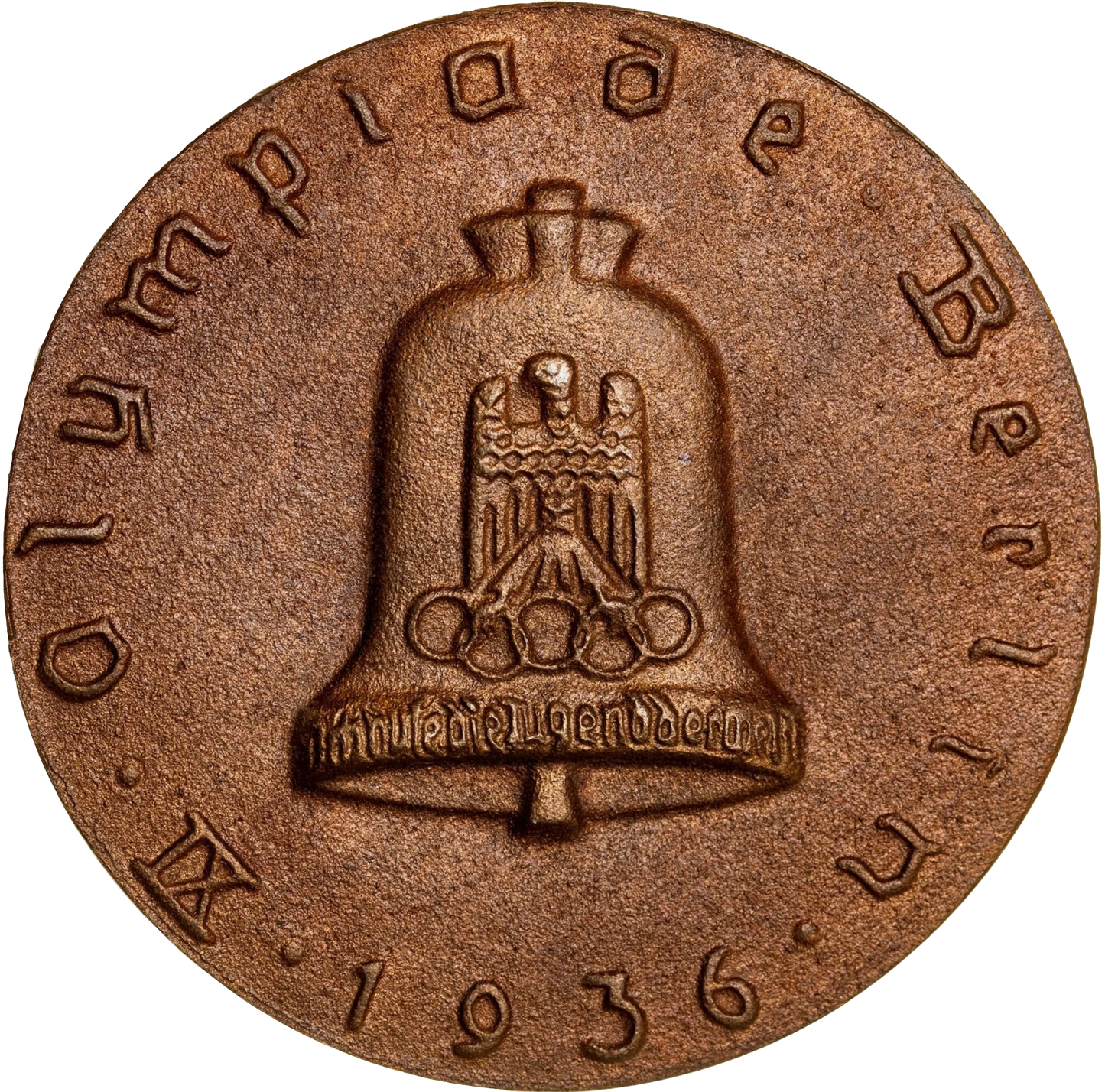 1936 GERMANY Olympic Games Berlin 70 mm bronze Participants Medal in original case