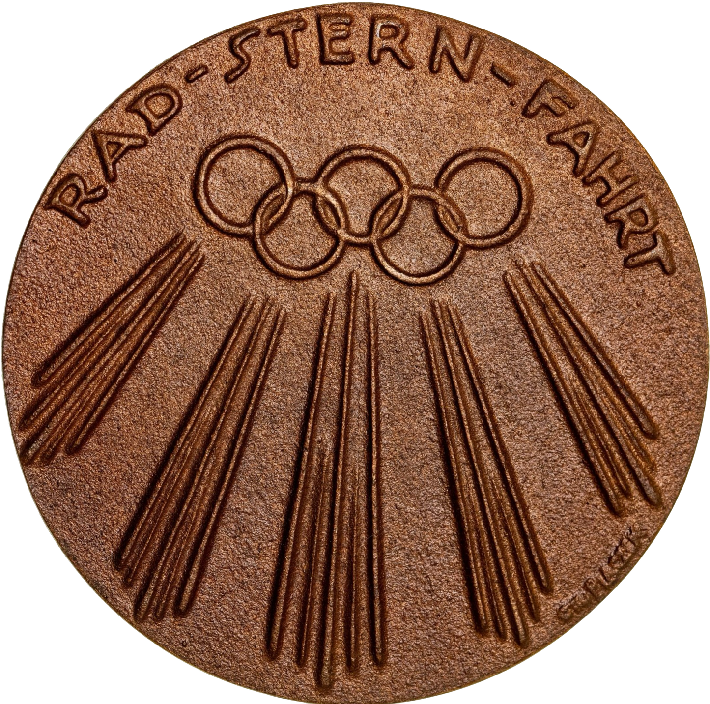 1936 GERMANY Olympic Games Berlin 70 mm bronze Participants Medal in original case