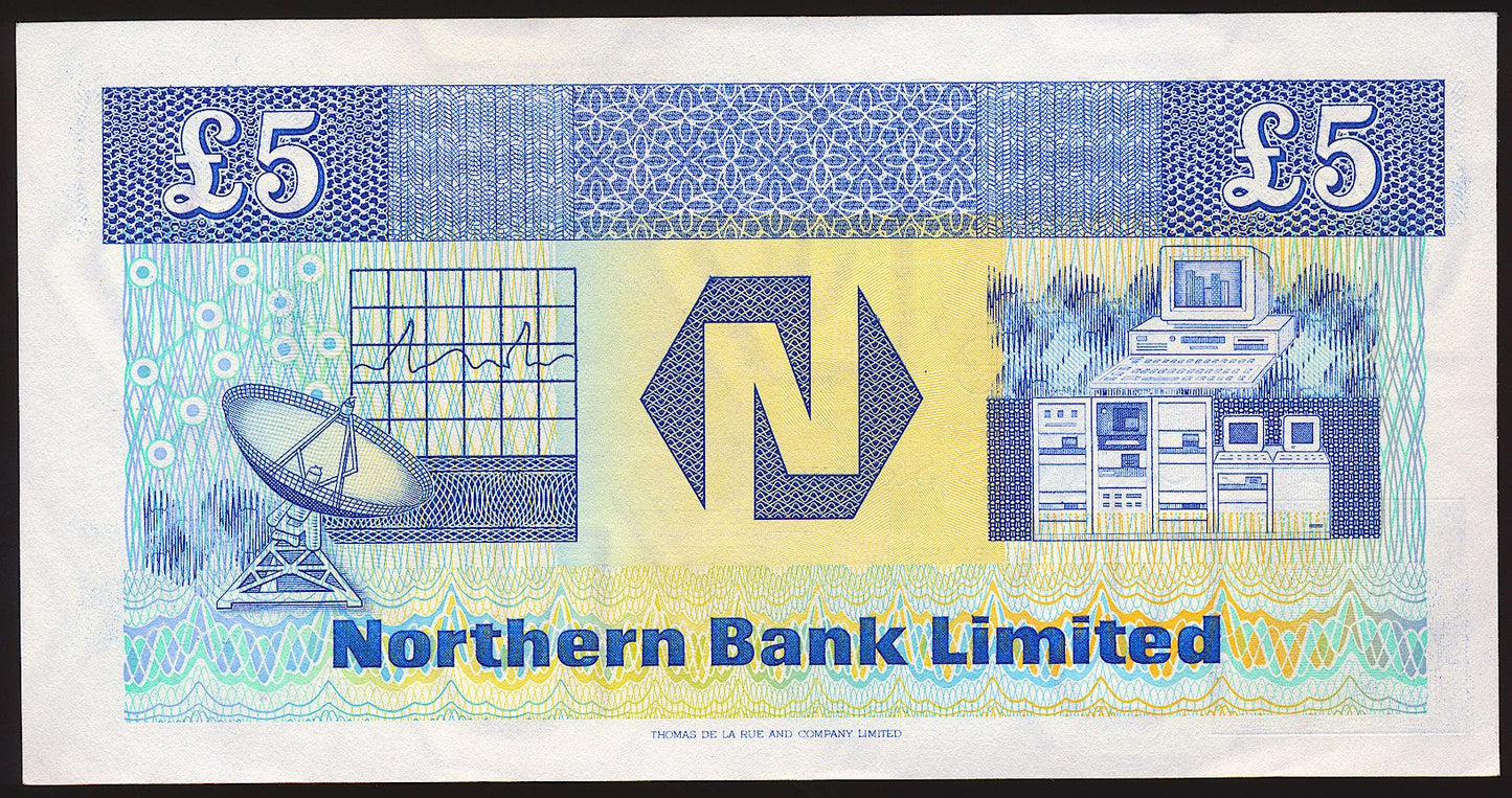 NORTHERN IRELAND P.193b NI616 1990 Northern Bank £5 UNC