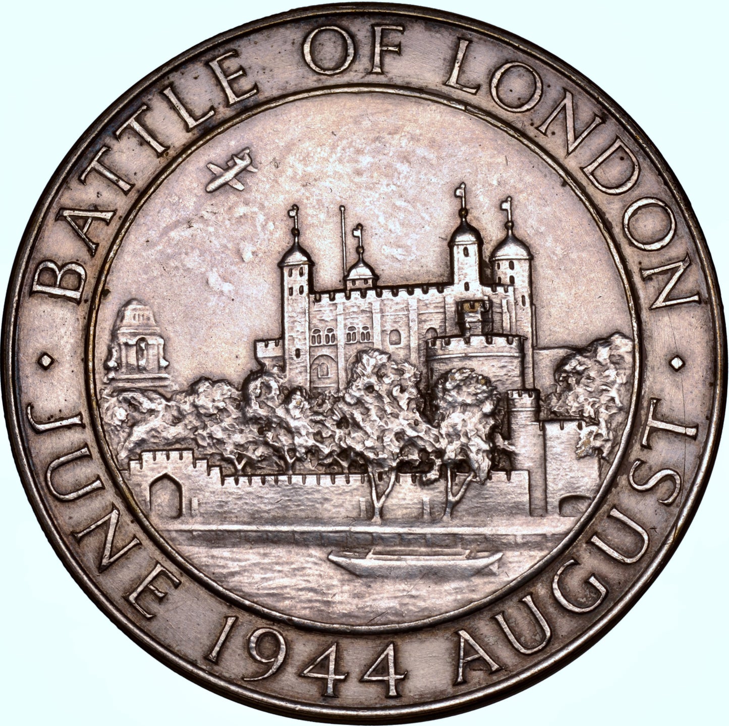 1944 Battle of London 57mm silver medal E 2066