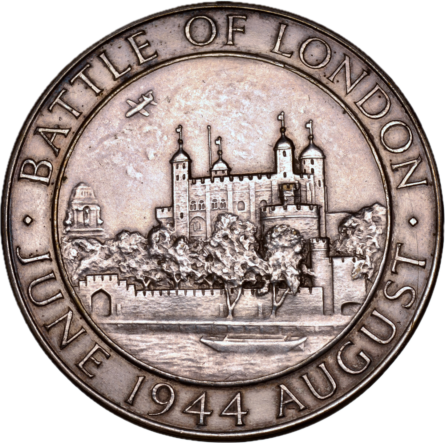 1944 Battle of London 57mm silver medal E 2066