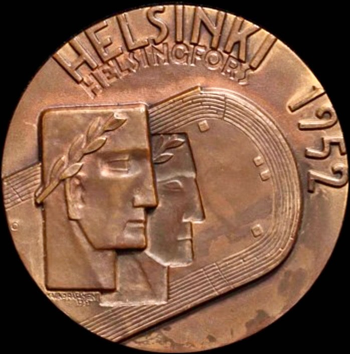 1952 Olympic Games Helsinki 54 mm bronze Participants Medal