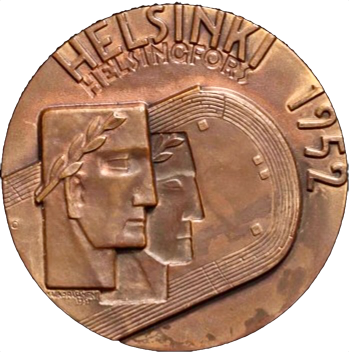 1952 Olympic Games Helsinki 54 mm bronze Participants Medal