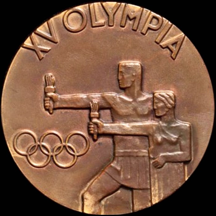 1952 Olympic Games Helsinki 54 mm bronze Participants Medal