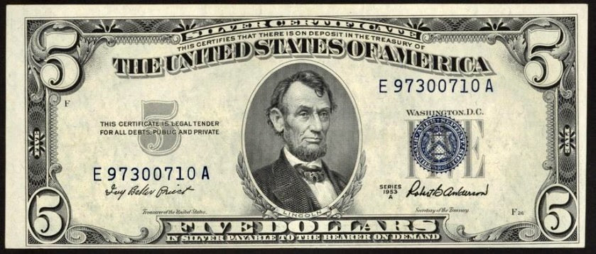 USA P.417a 1953 Silver Certificate $5 UNC