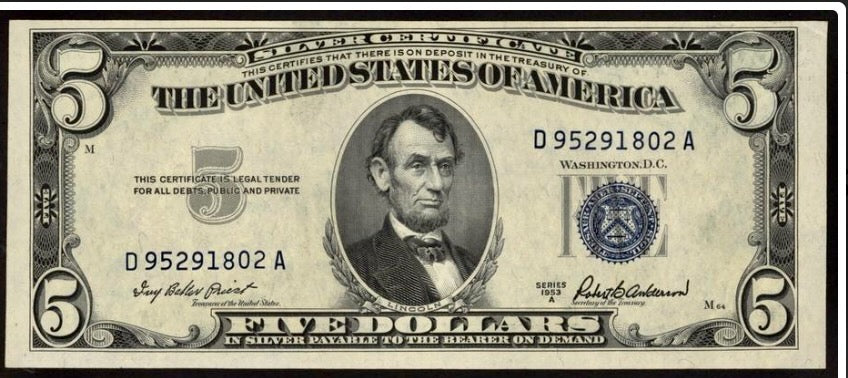 USA P.417a 1953 Silver Certificate $5 UNC