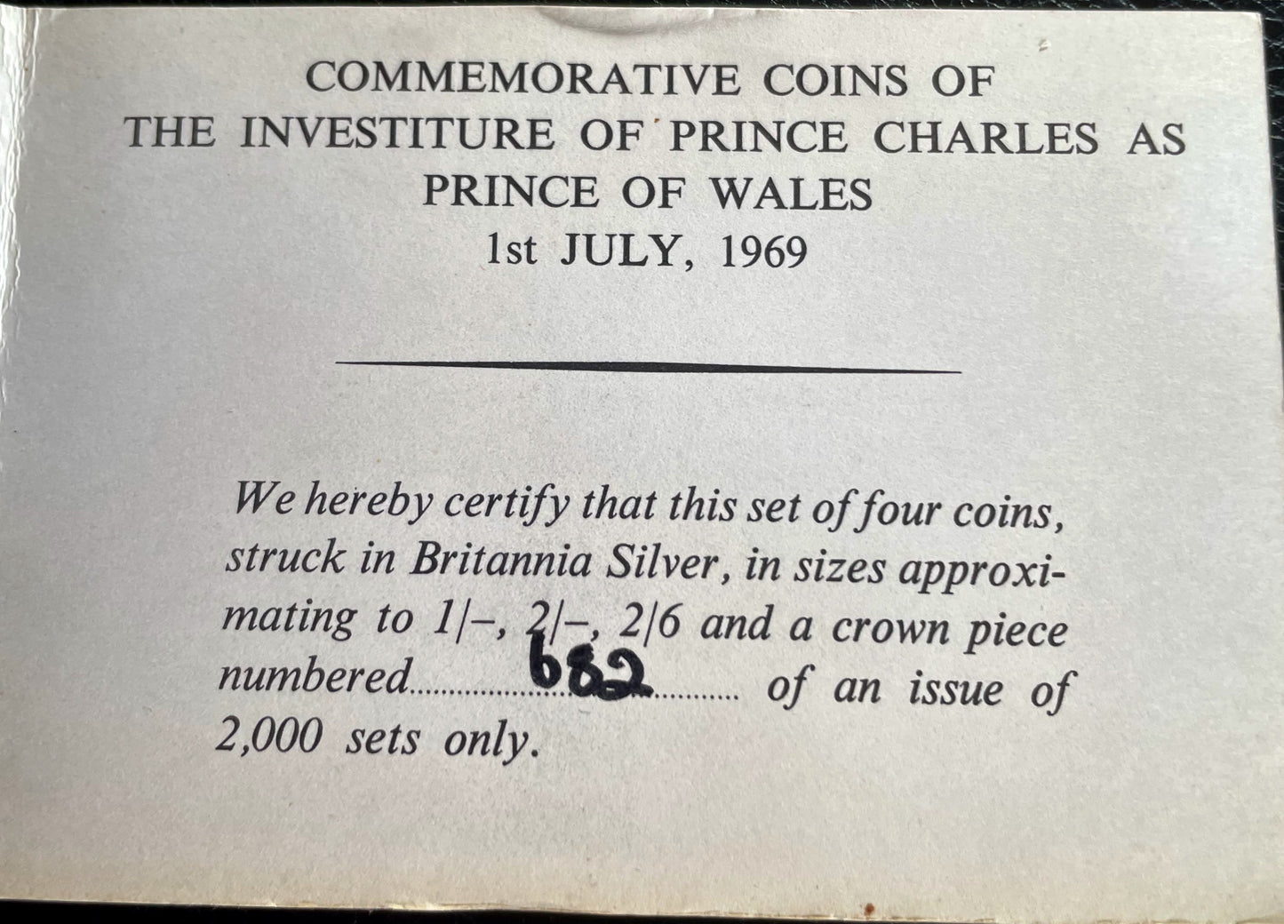 1969 Investiture of Prince of Wales 4 medal set in silver by J Pinches in box of issue with certificate