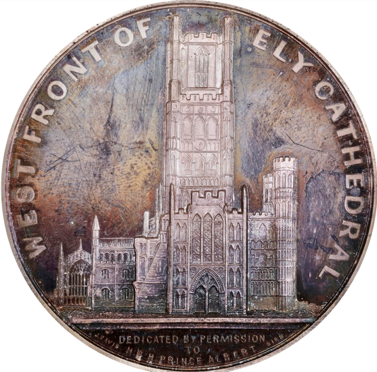 1975 Ely Cathedral 61mm silver medal (original dies by J Davis) BHM 2368 MS65