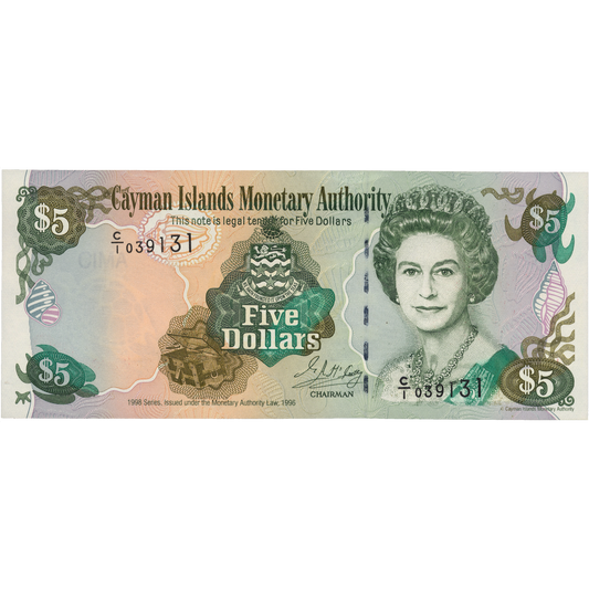 CAYMAN ISLANDS P.22a 1998 $5 UNC