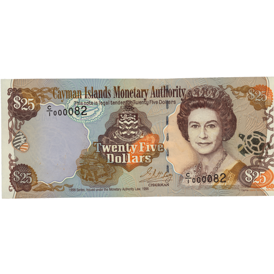 CAYMAN ISLANDS P.24 1998  very low serial number  $25 UNC