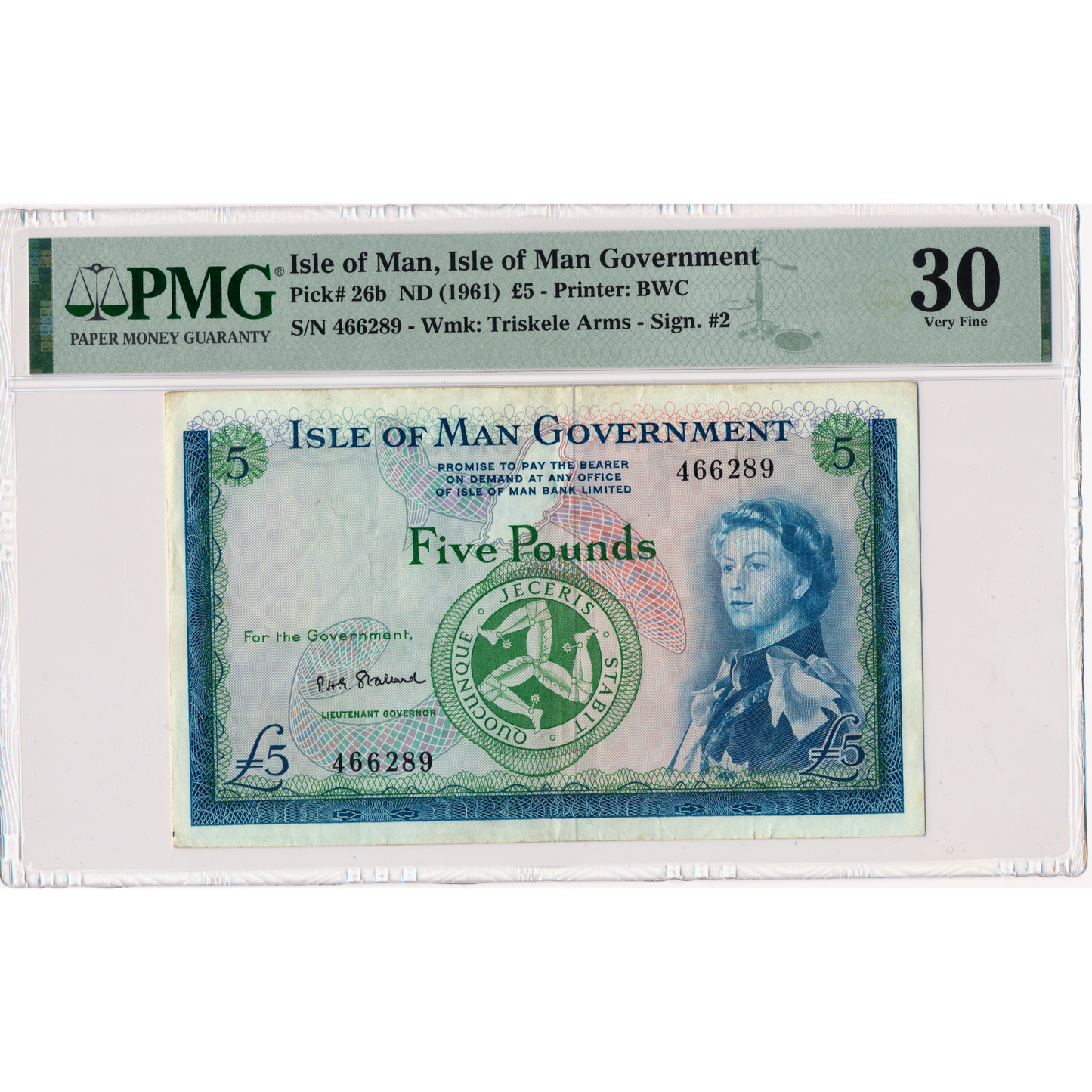 ISLE OF MAN P.26b IM41b 1961-1972 £5 VF 30