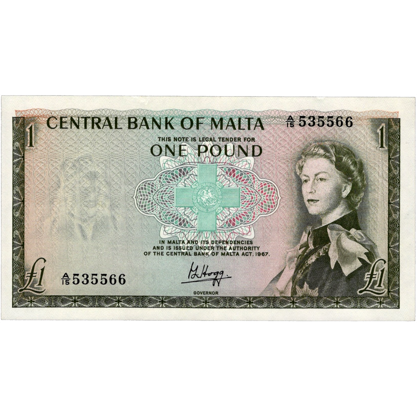 MALTA P.29a 1967 £1 A/15 AUNC