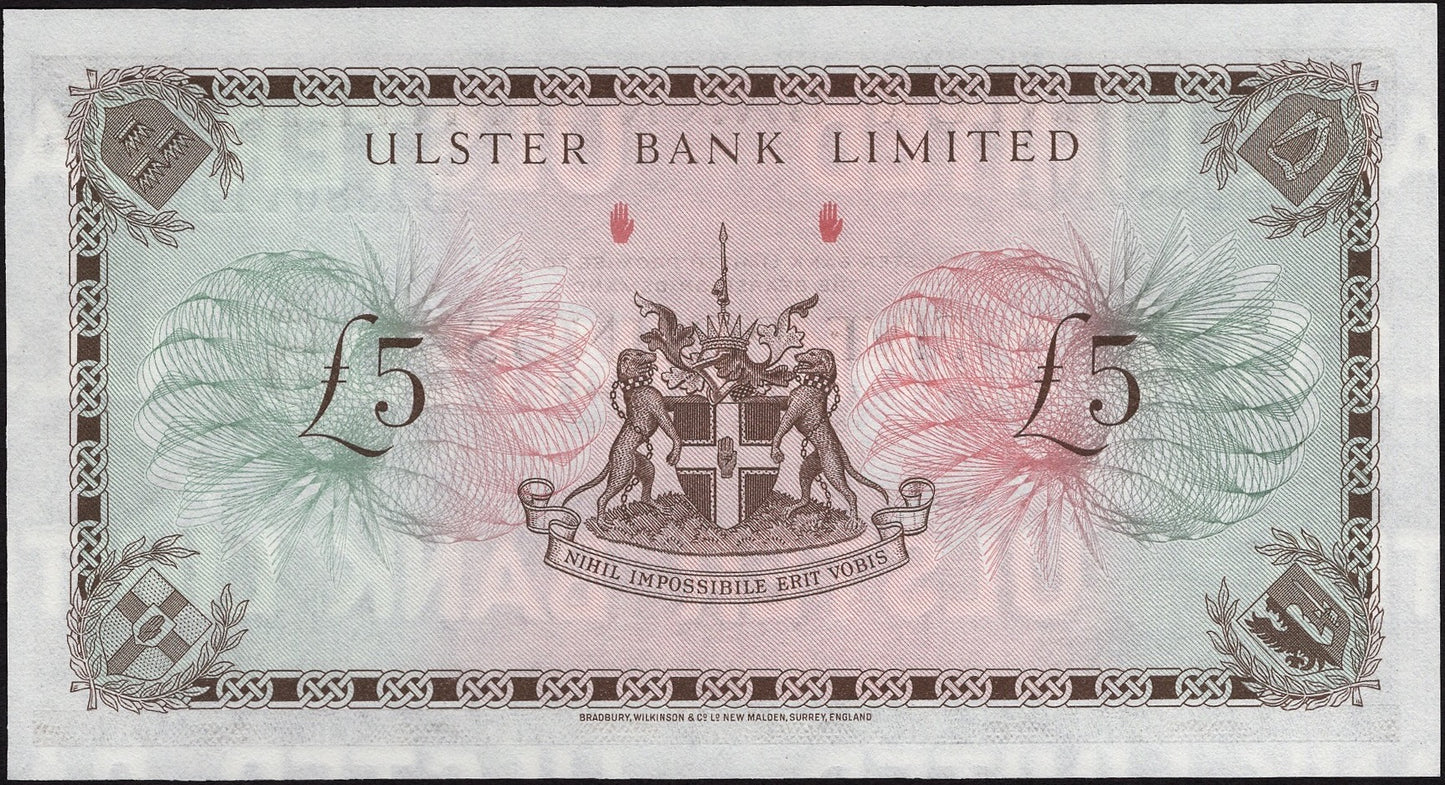 NORTHERN IRELAND P.326b NI815b 1976 Ulster Bank £5 UNC