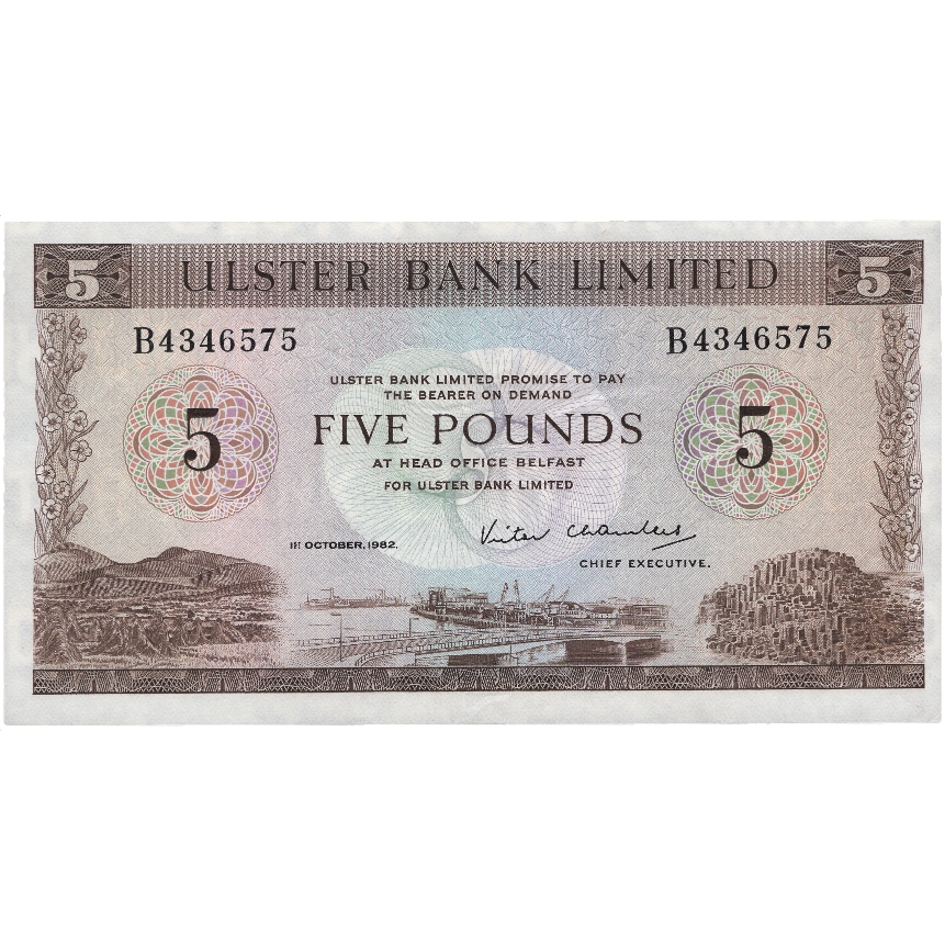 NORTHERN IRELAND P.326c NI815c 1982 Ulster Bank £5 GEF