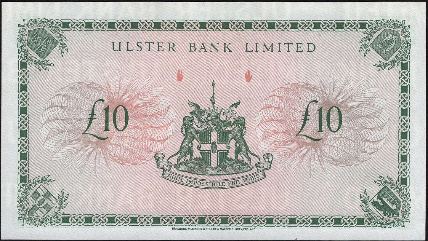 NORTHERN IRELAND P.327d NI825d 1989 Ulster Bank £10 UNC