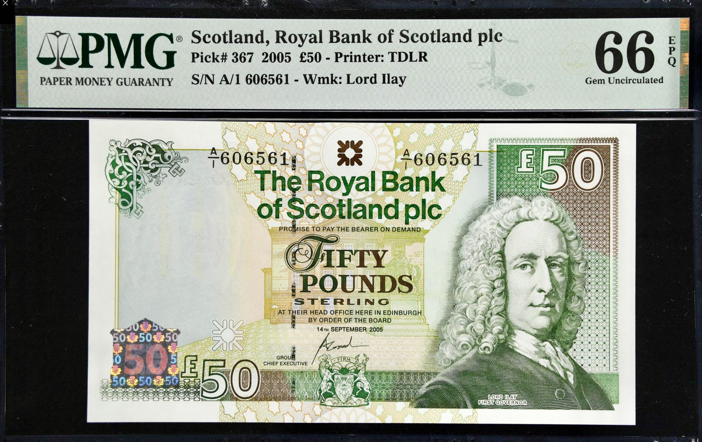 SCOTLAND P.367 SC871 2005 Royal Bank of Scotland First series A/1 £50 GEM UNC 66 EPQ