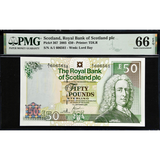 SCOTLAND P.367 SC871 2005 Royal Bank of Scotland First series A/1 £50 GEM UNC 66 EPQ