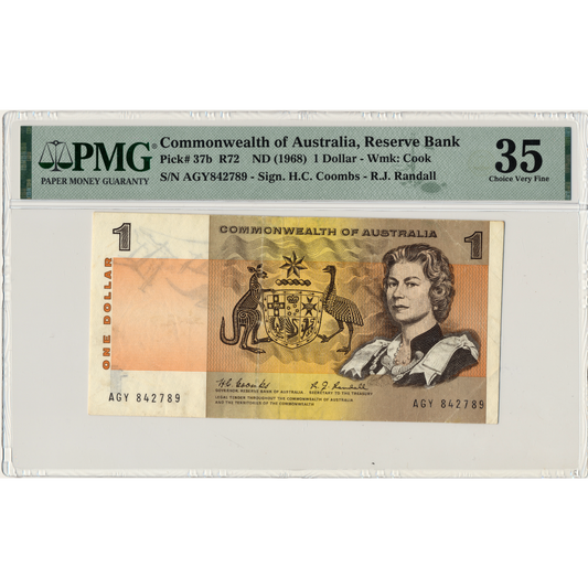 AUSTRALIA P.37b 1968 $1 Choice VF 35