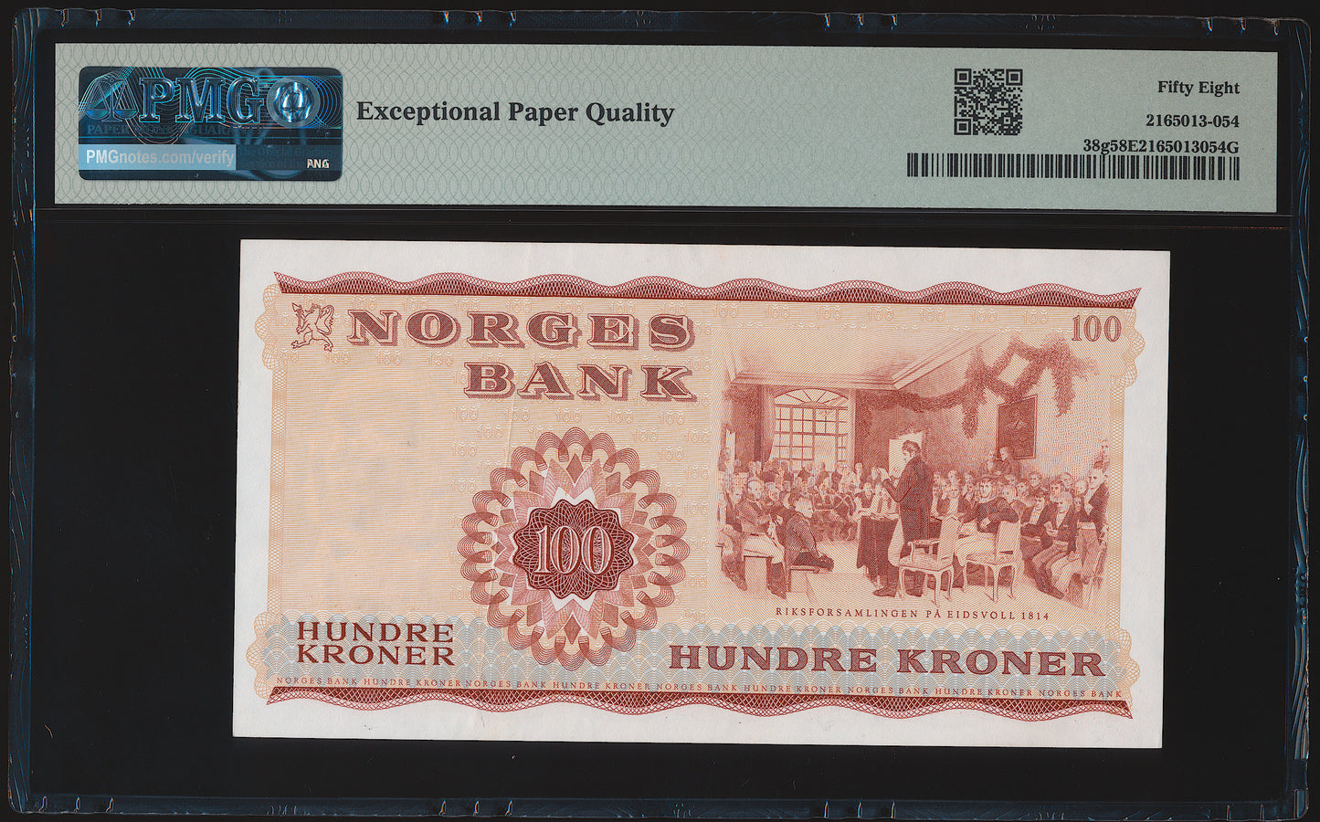 NORWAY P.38g 1972 100 Kroner CHOICE AUNC 58 EPQ