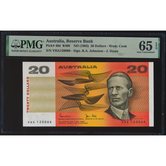 AUSTRALIA P.46d 1983 $20 GEM UNC 65EPQ