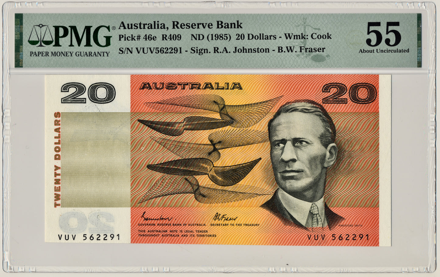 AUSTRALIA P.46e 1985 $20 AUNC 55