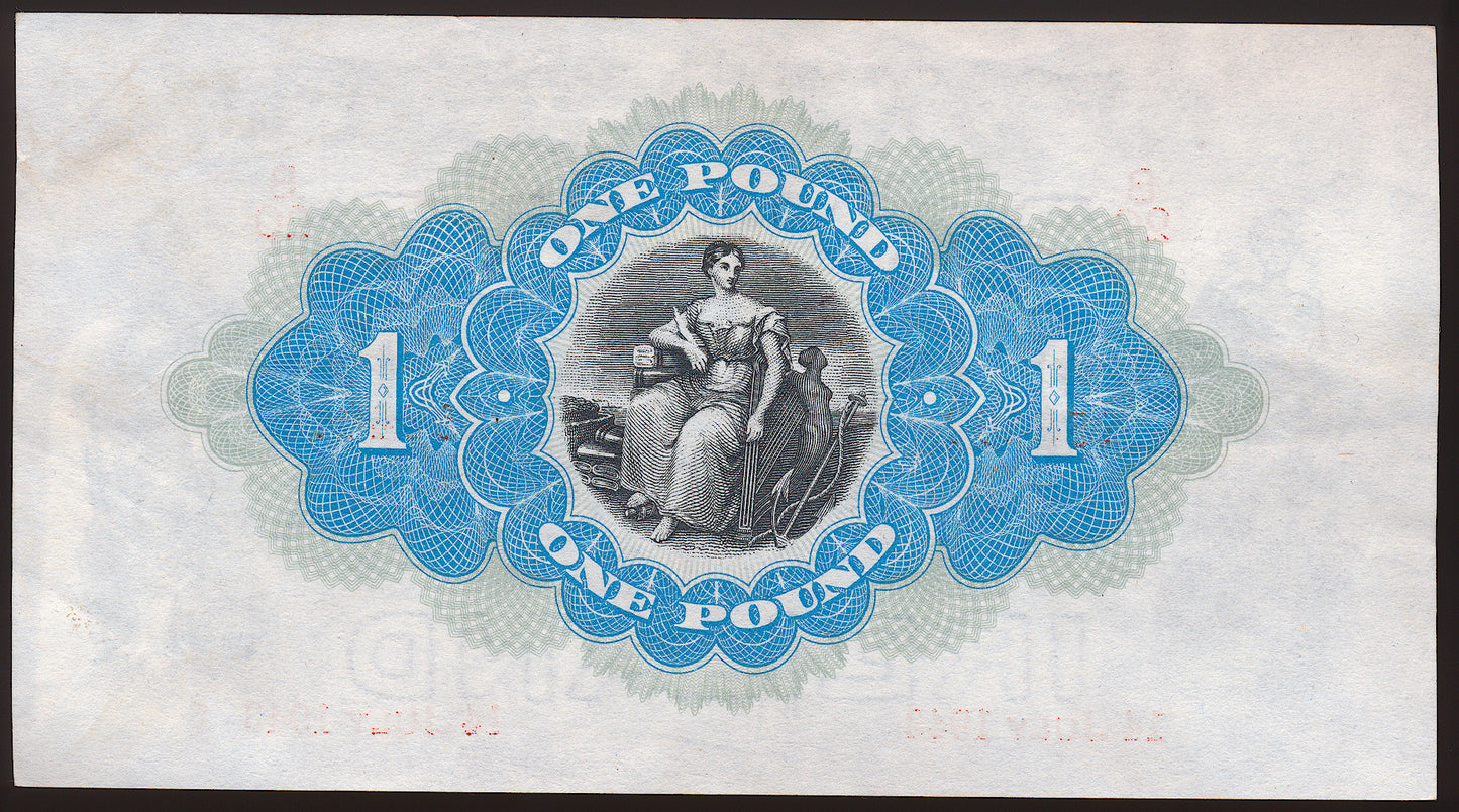 NORTHERN IRELAND P.55b NI202b 1943 Bank of Ireland £1 AUNC 50