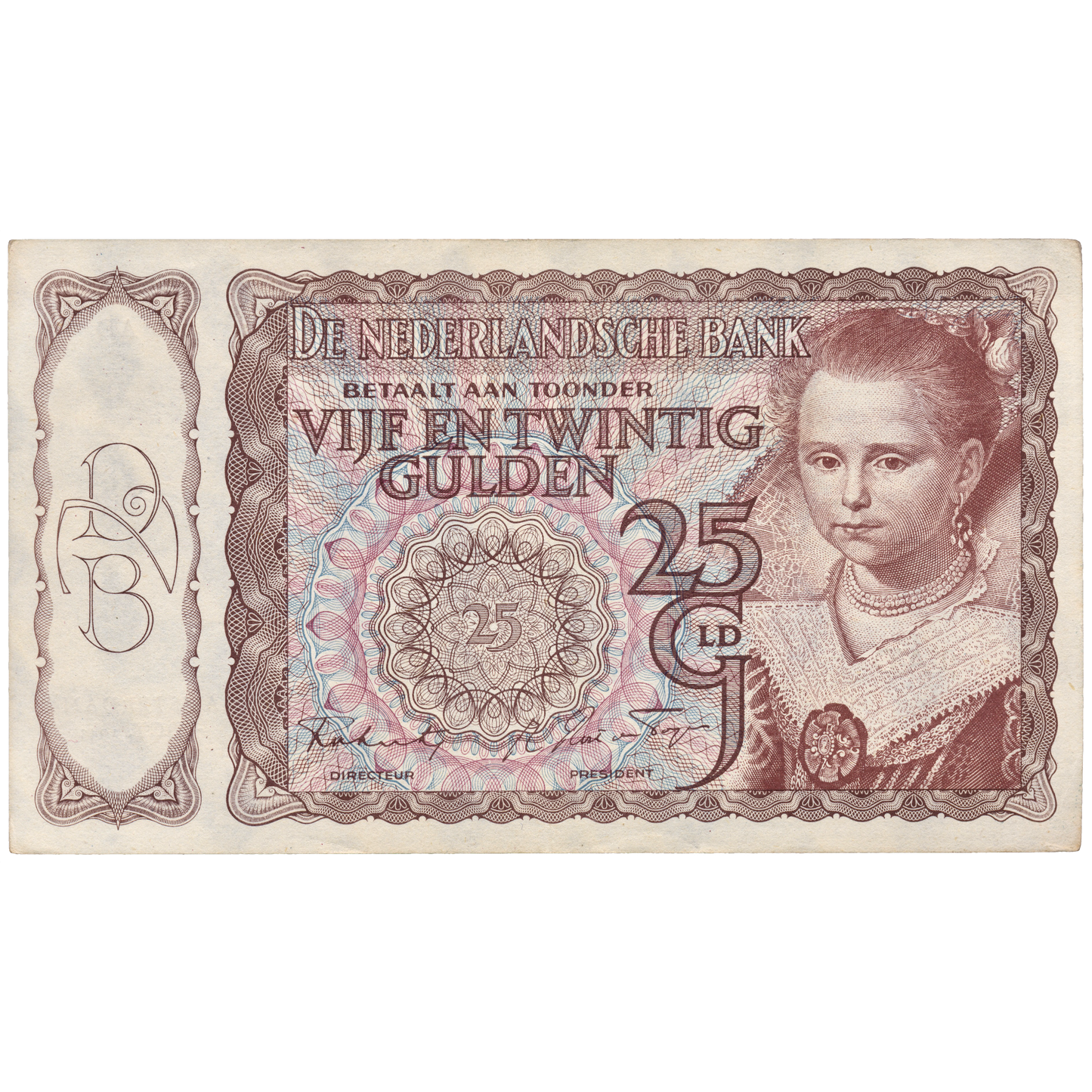 NETHERLANDS P.57 1940 25 Guilden EF