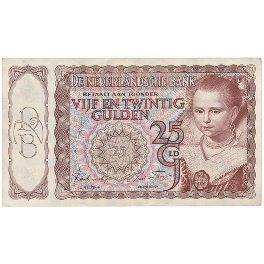 NETHERLANDS P.57 1940 25 Guilden EF