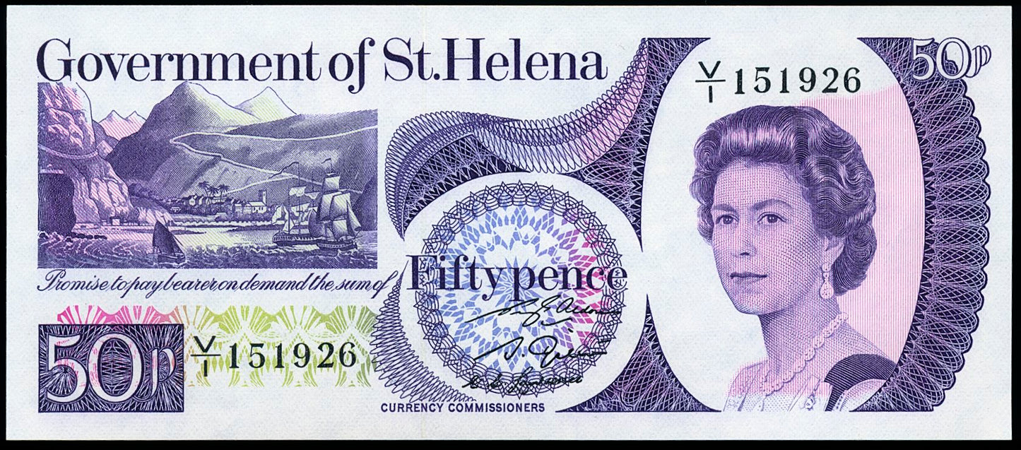 St HELENA P.5 1976-1981 50 Pence UNC V/1