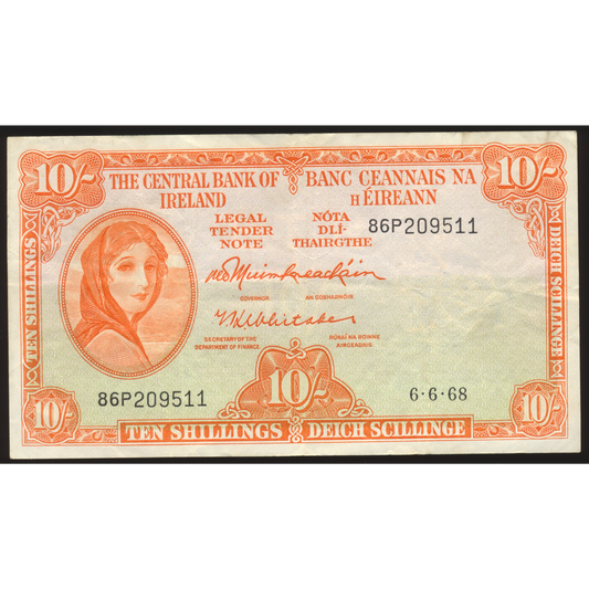 IRELAND P.63a 1971 10 shillings VF