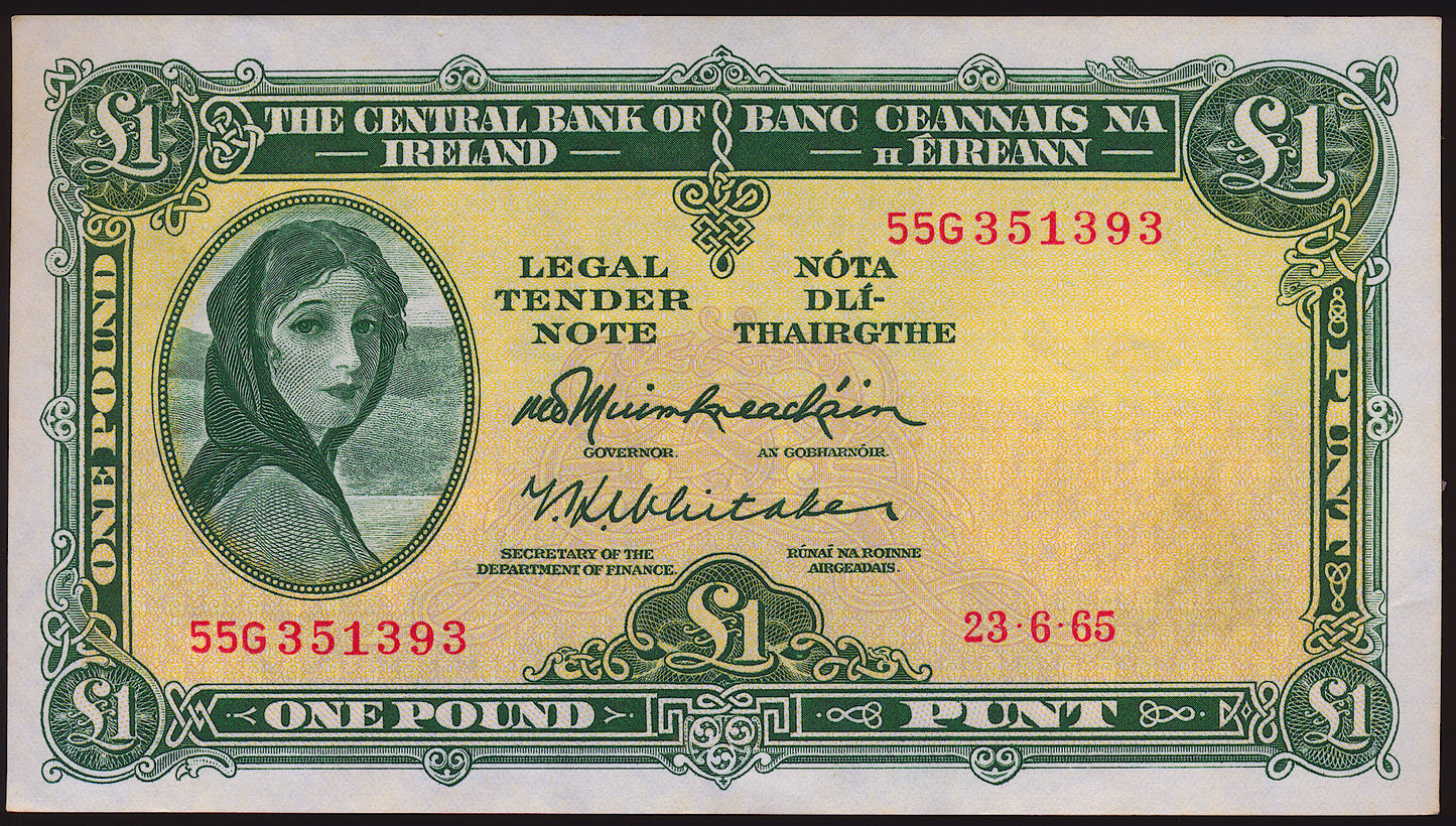 IRELAND P.64a 1965 £1 UNC