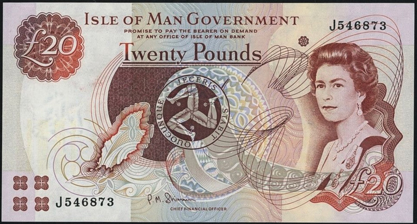 ISLE OF MAN P.45b IM64b 2002 £20 UNC
