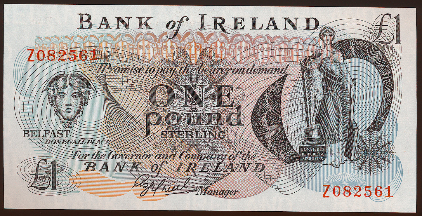 NORTHERN IRELAND P.65r NI205 1984 Bank of Ireland £1 Replacement note Z UNC