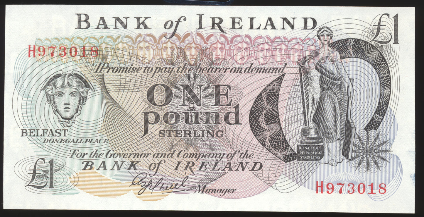 NORTHERN IRELAND P.65a NI205 1984 on Bank of Ireland £1 banknote UNC