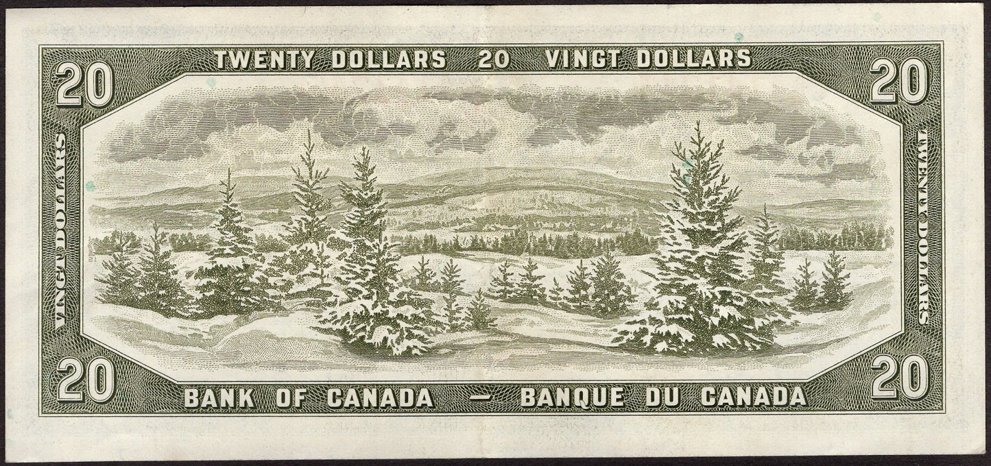 CANADA P.80b 1954 $20 Beattie, Rasminsky GEF