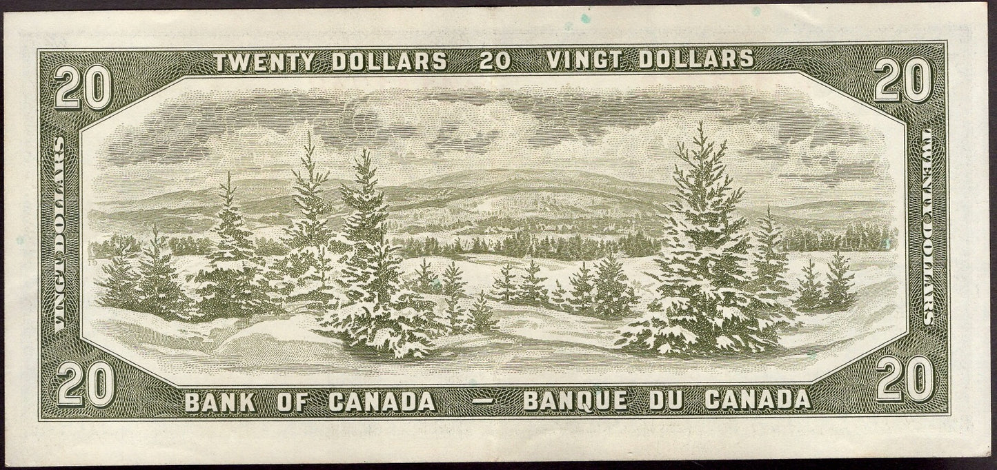 CANADA P.80b 1954 $20 Beattie, Rasminsky GEF