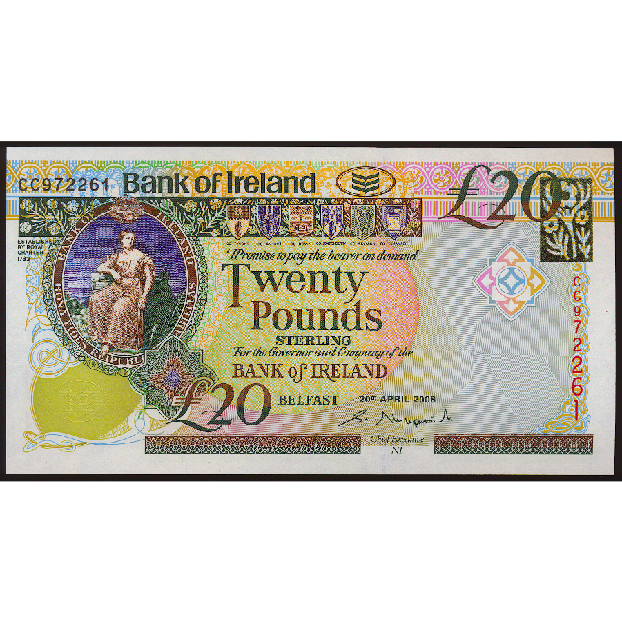 NORTHERN IRELAND P.85a NI237 2008 Bank of Ireland £20 banknote UNC