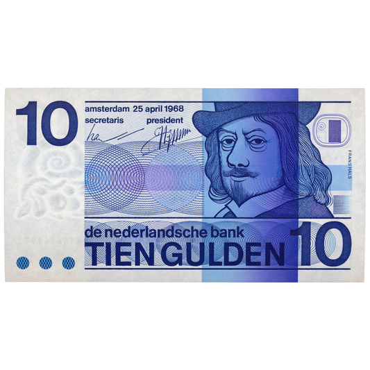 NETHERLANDS P.91b 1968 10 Guilden UNC