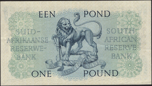 SOUTH AFRICA P.93e 1956 1 Pound EF