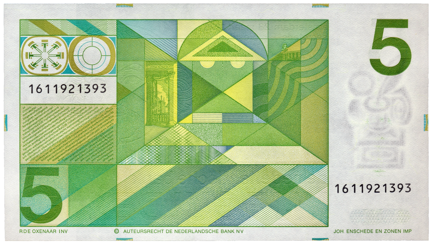 NETHERLANDS P.95 1973 5 Guilden UNC