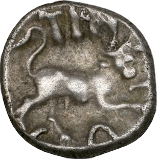 25BC - 10AD TINCOMARUS Silver Unit Bull Right type S.85 ABC 1115 Rare