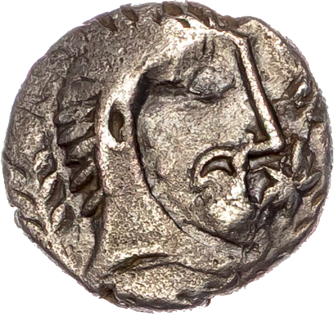20BC - 10AD ICENI Silver Unit Moustache type S.434 ABC 1567 GVF